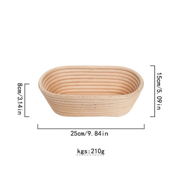 25x15x8cm Ovalformet Kurv med Stofftrekk[HK] A