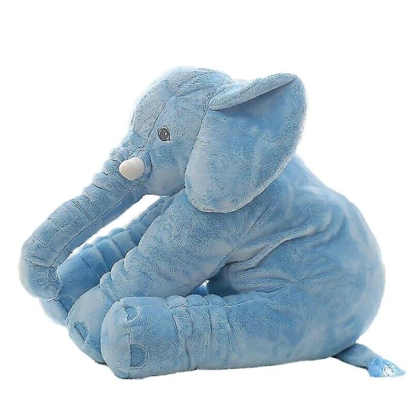 Söt kudde plysch stoppad elefant djur stor mjuk leksak barn present 24\"[HK] Blue 60cm