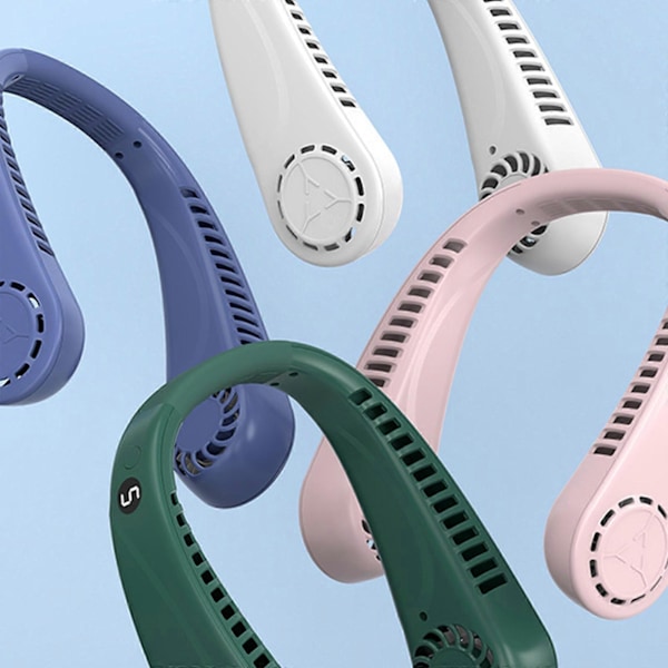 2023 Ny Halsventilator Foldbar Personlig Ventilator Fri Bladløs Ventilator Justerbar Bærbar Ventilator med USB-opladning 3 Hastigheder[HK] green