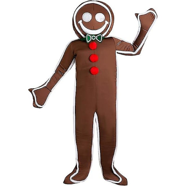 Iced Gingerbread Man Costume For Adults, Christmas Cookie Costume[HK] 2XL