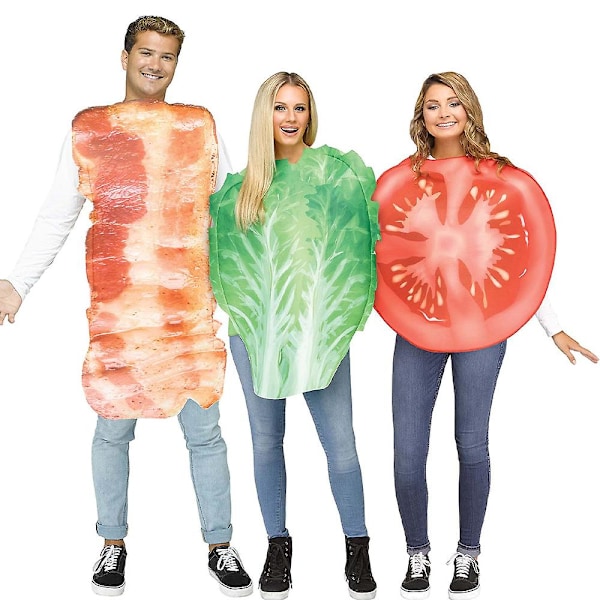 Unisex Blt Group Voksen Bacon Æg Salat Tomat Halloween Mad Kostume[HK] Bacon A Adult