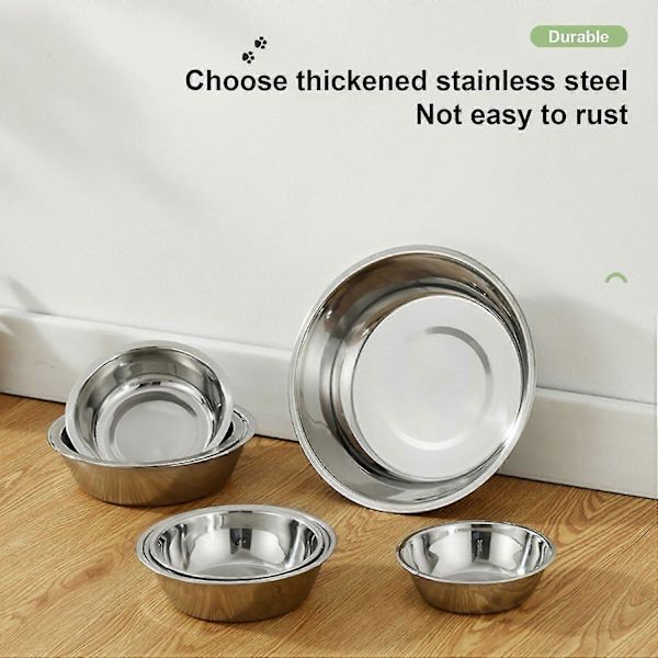 Rustfrit glat overflade rustfrit stål kæledyrsskål [HK] Silver S