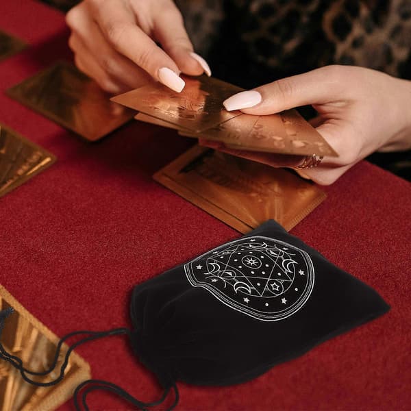 Tarotkortpose Oppbevaring Snøreposen for Praktisk Tarotkortbæring[HK]