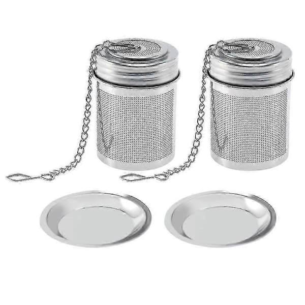 Te-kugle Si - Te-infusionsenheder i rustfrit stål til løs te med kædekrog og underkop - Ekstra fin [HK]