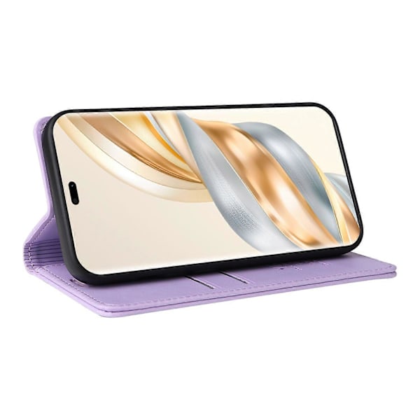För Honor Magic7 Lite 5G/ X9c 5G Plånboksfodral Kortplats Ställ Läder Telefonskal [HK] Light Purple