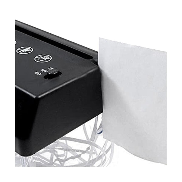 Bärbar Elektrisk Dokumentförstörare USB Batteridriven Dokumentförstörare Pappersskärningsverktyg Kontor[HK] Black