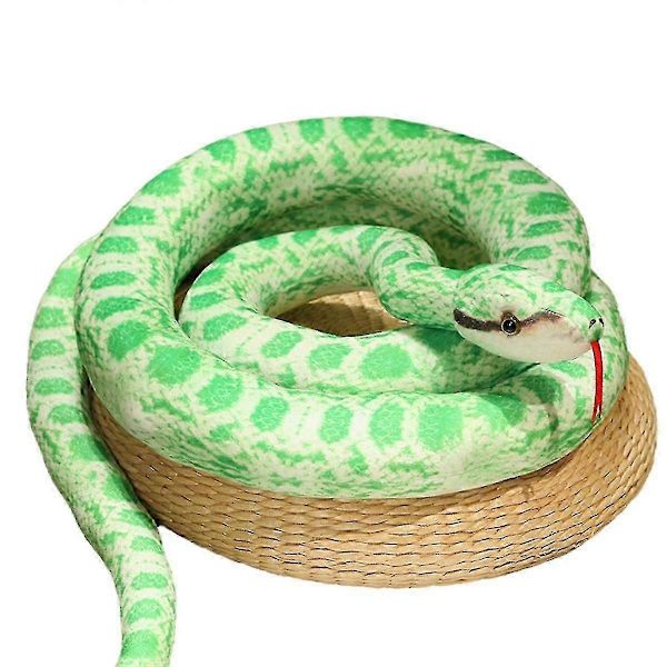 25-26 Simulering Python Plysj Leketøy Gigantisk Python Kobra Plysj Dyre Plysjdukke Halloween Dekorationsgave Grønn Python[HK]