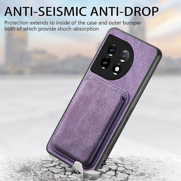 Magneettikorttitasku puhelinkotelo OnePlus 12 5G:lle [HK] Purple