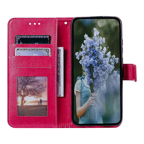 För Samsung Galaxy S25 Plus Skal Präglat Totem PU Läder Plånbok Ställ Telefonskydd [HK] Rose