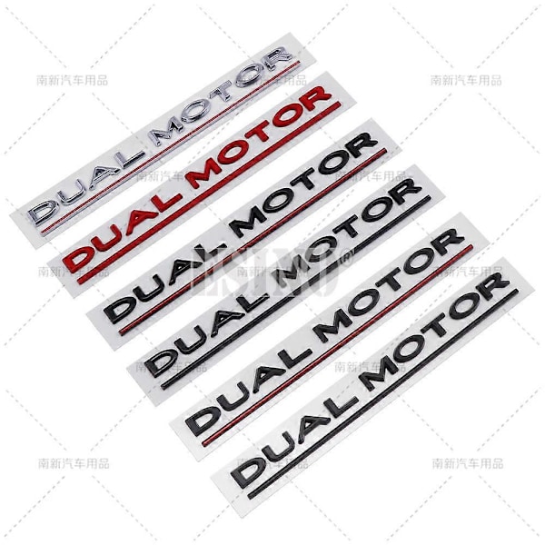 Auton Muotoilu 3D Dual Motor ABS Liimattava Tunnus Takakontin Merkki Tarra Korin Koriste Tesla Model 3 Model S Models Y Model X[HK] Mattte Black