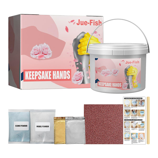 HKK  3d Craft Keepsake Hands Casting Hand Molding Kit Plaster Statue Clone Powder Set