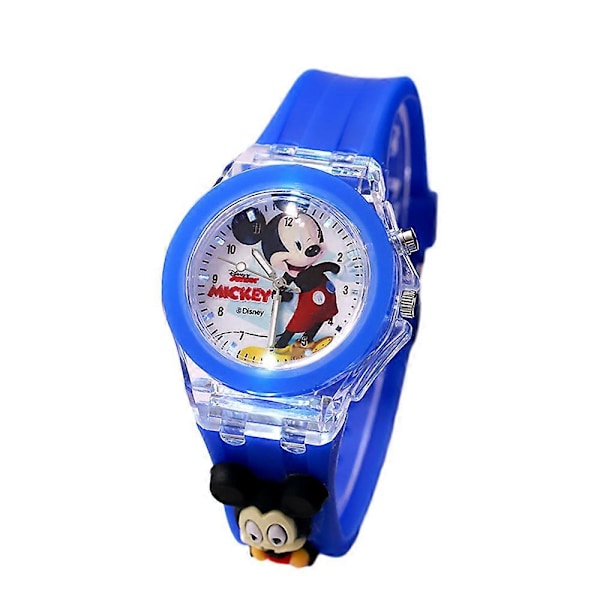 Barn Tecknad Natt Lysande Kvarts Klocka Armband LED Blinkande Klockor Födelsedagspresenter Mickey