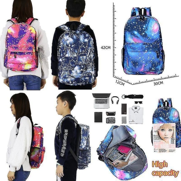 Anime Pokmon Eevee Print Student Skoleveske Tegneserie Vesker Unisex Ryggsekk[HK] Pink