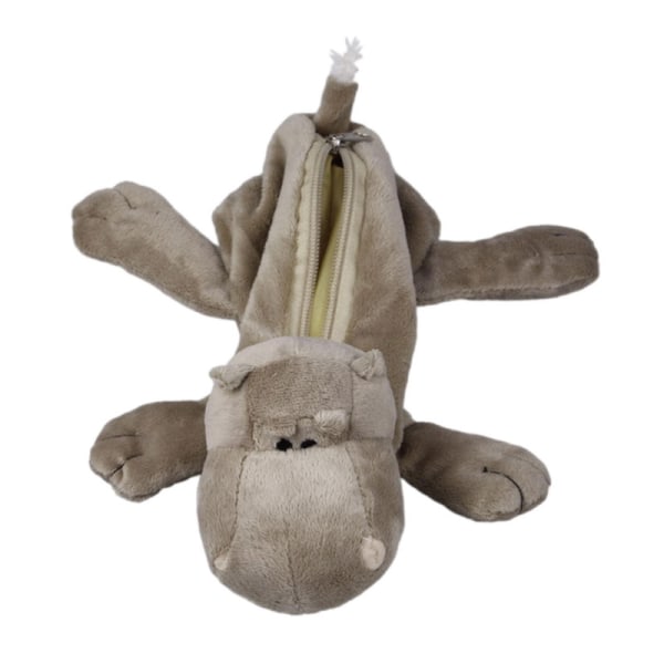 Plys dyrepenalhus Kosmetisk taske Papirartikler Pentaske Nyhed Blyantpose Udstoppet dyretaske til kontorbørn[HK] Length 27cm Hippopotamus