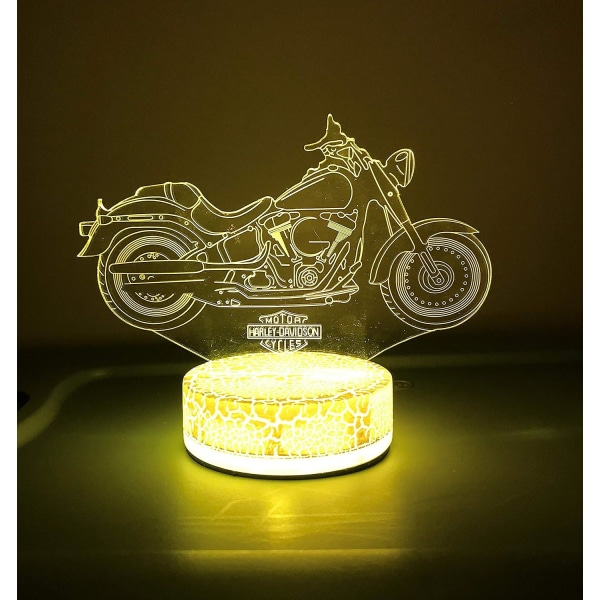 Jusch Harley Davidson Motorcykellampa Night Light Gifts 3d 7 Color[HK]