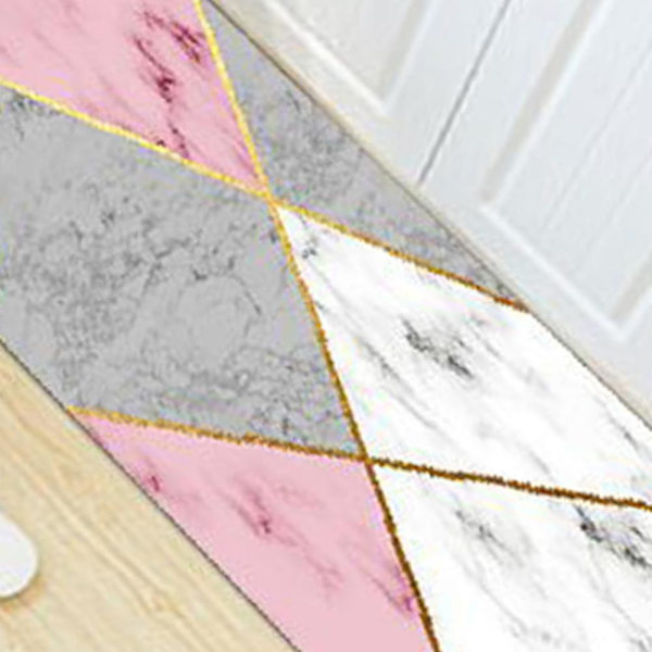 HK Keittiömatto Liukumaton Vedenpitävä Keittiömatto Ja Matto Ergonomisesti Mukava Seisova Matto-26 pink marble 40*120