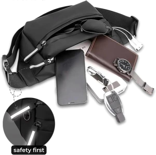 Plus Size Mageveske med Ekstra Lang Stropp 168 cm for Menn Crossbody Bag[HK]