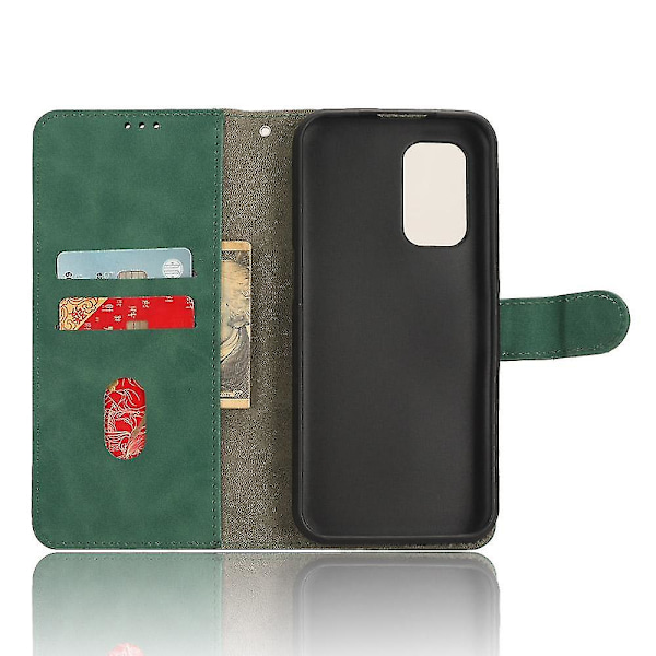 Til Nokia XR21 Anti-drop PU Læder Wallet Case Skin-touch Telefon Cover med Stand [HK] Green