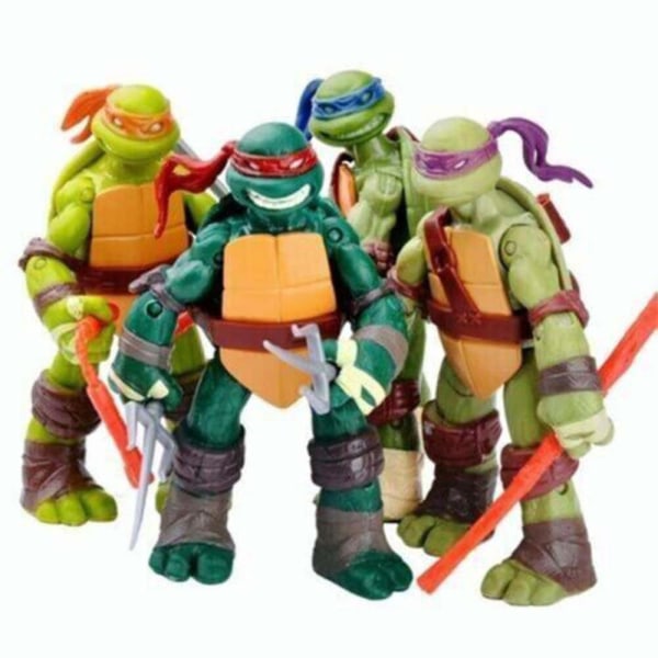 4-pack Teenage Mutant Ninja Turtles Actionfigurer Leksätt Samlarobjekt Heminredning Presenter För Barn Vuxna Fans[HK]