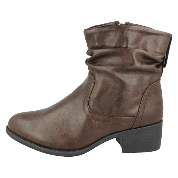 Dame Rouched Ankelstøvler F50860[HK] UK 6 Brown