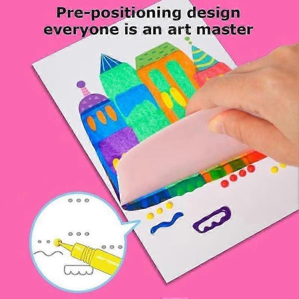 Squeegee Art Målarset för Barn, 20 Delar DIY Ranbow Skrapkonst, Barnmålning [HK]