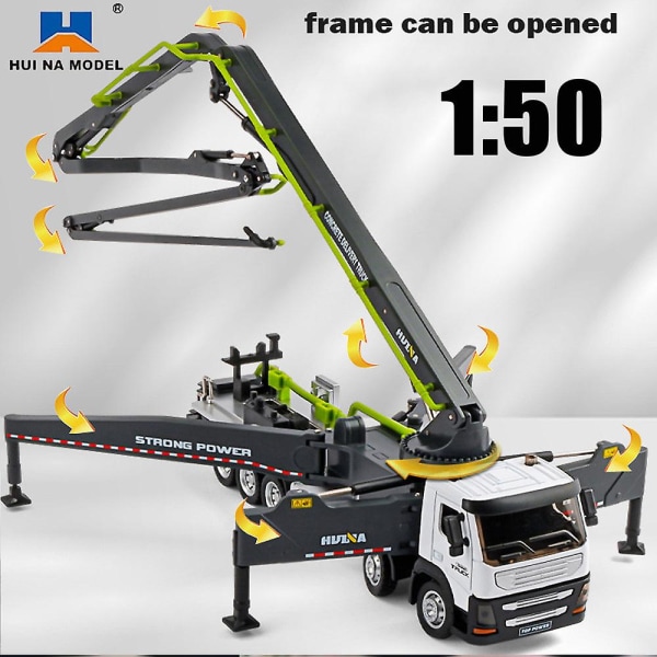 Huina 1:50 Diecast Bilmodell Legering Simulering Betongpumpe Skala Lastebil Leker Hjul Laster Kjøretøy Dump Engineering Tilbake Til Skolen[HK] 1709 orange