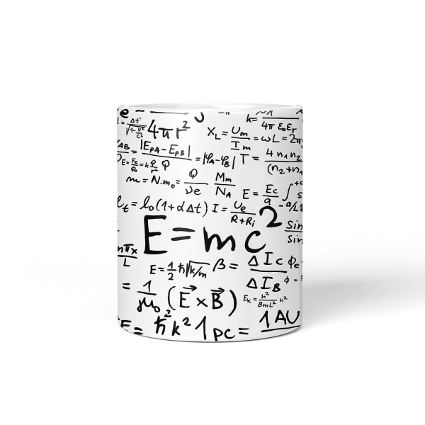 HKK  Mathematical Formulas Coffee Mug - Ponder Famous Math Equations While You Enjoy Your Drink - Comes In A Fun Gift Box