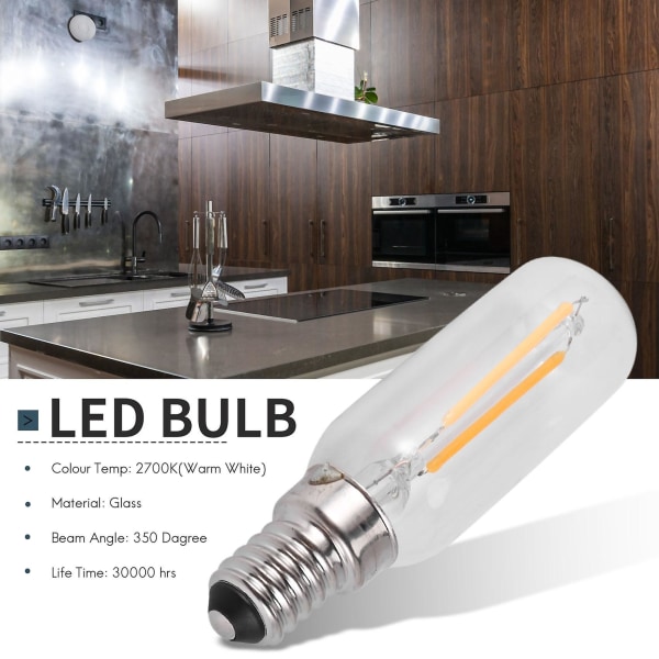 2x E14 3W LED Køkkenhætte Ekstraktor Fan Pære[HkkK] Warm White