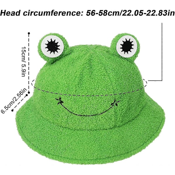 Plys Frø Hat - Grøn Sammenfoldelig Bucket Hat Til Efterår Og Vinter[HK]