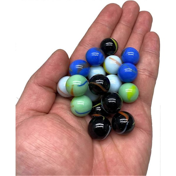 50 lasikuulaa marmoripeliin, 25 mm, sekavärisiä. [HK]