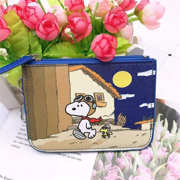 24 Styles Snoopy Fashion Kort Indehaver Møntpung Kawaii Tegneserie Anime Måltid Adgangskontrol Kort Bus Kort Taske Med Nøglering Gaver[HK] U