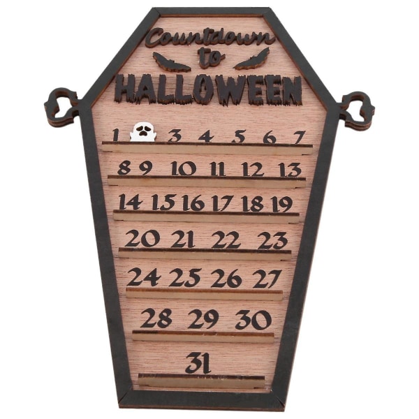 Halloween Nedtellingskalender DIY Mobile Blokker/tall, Tretall Nedtellingskilt Dekorert Halloween([HK])