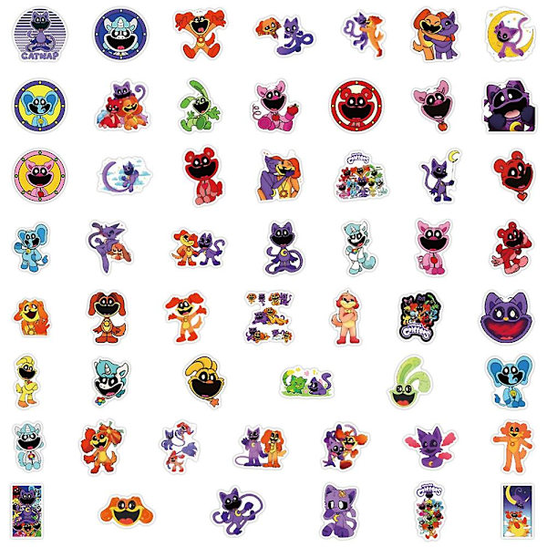 50 stk. Smilende Critters Poppy Playtime Klistermærker til Scrapbog Laptop Kuffert Skateboard Konvolutter Dekoration[HkkK]
