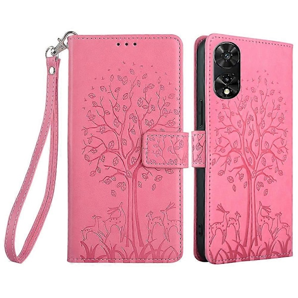 För TCL 505 Fodral Plånbok Ställ Läder Blomma Telefonskal Grossist Leverantör[HK] Style C Multicolor