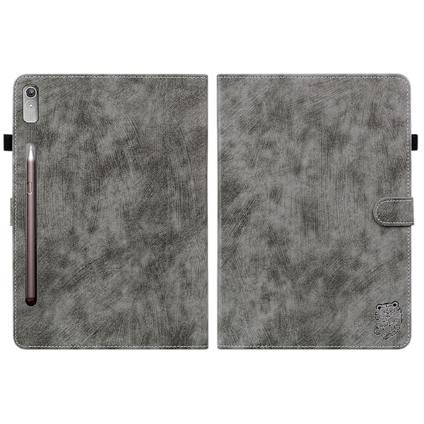 Lærnettbrettveske for Lenovo Tab P12[HK] Grey