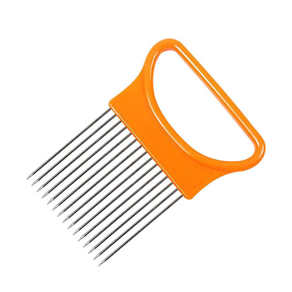 Rustfrit stålløg holder skærer grøntsagskutter hjem køkken gadget værktøj[HK] Orange