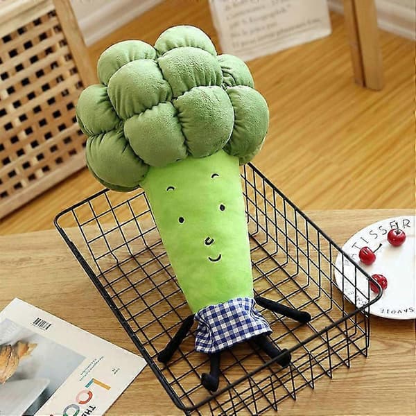 Sød multifunktionel pude grøntsagsbroccoliplys legetøj bløde komfortable puder[HK] 55cm