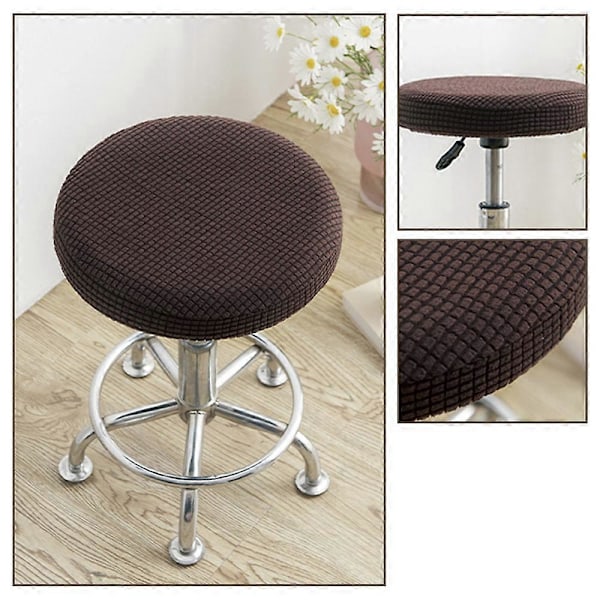 2-pak Jacquard barstolbetræk, strækbart rundt stolesædebetræk, 32-40 cm stolesædeovertræk [HK] style3939