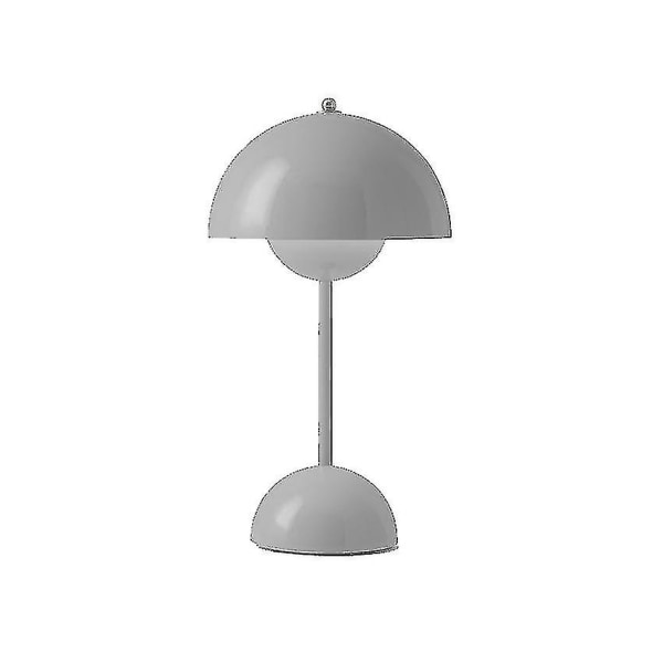 Nordic Genopladelig Blomsterbordslampe Sengebordslampe Svamp Soveværelse Borddekoration Natbordslampe Natlys[hk] Light Grey