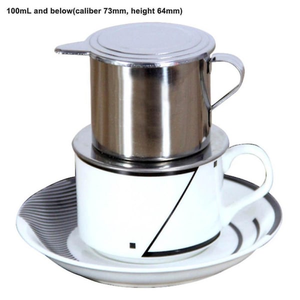 50/100ml Vietnam Style Rustfrit Stål Kaffe Drip Filter Maker Pot Infuse Cup[HK] 50ML