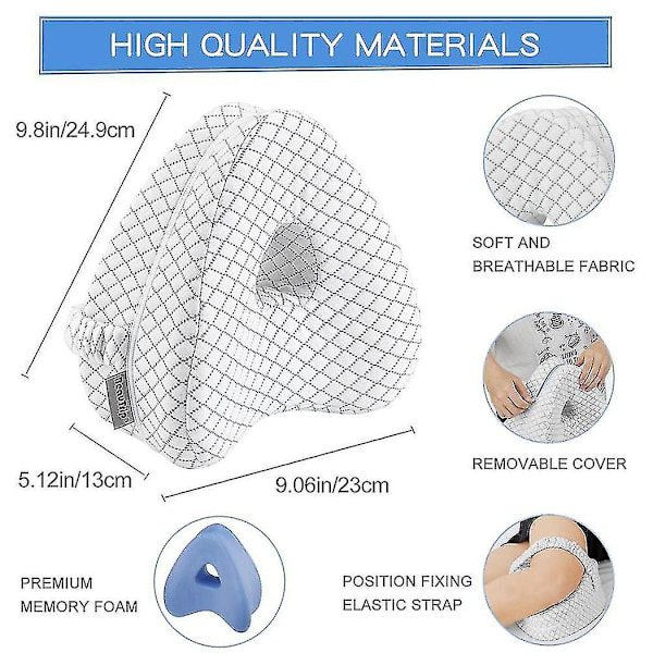Hjärtformad ortopedisk sovkudde för ben, kilkudde med knästöd, ischiasdynor, kroppskudde [HK] White with strap