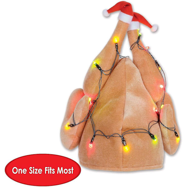 Unisex Joulupukuhattu Pehmeä Joulupuu Hattu Juhlatarvikkeet, Loma Teemainen Uutuus Päällysvaatteet, Pukeutuminen [HK] Light-up Christmas Turkey