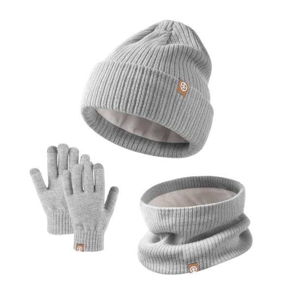 Pojkar Flickor Vadderade Fodrade Varma Set Fashion Enkla Handskar För Hem[HK] Grey