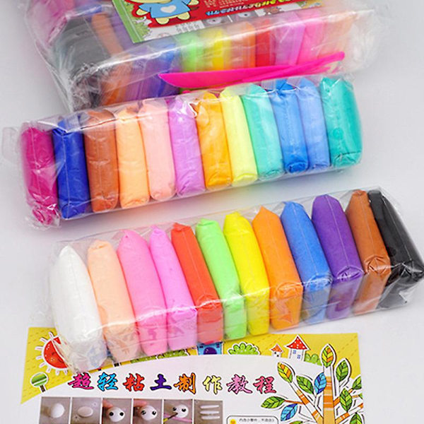 36/24/12 Färgset Lätt Mjuk Lera DIY Leksaker Barn Pedagogisk Plastilina Säker Färgglad Lätt Lerleksaker 12 Färger
