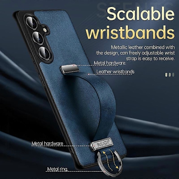 SULADA Fashion Series för Samsung Galaxy S25 Skal Armband Stöd Läder Baksida Telefonskydd [HK] Style A Multicolor