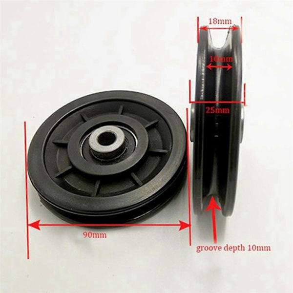2 st 90mm Trissor Nylonlager Trissor Gymutrustning Delar Träningsutrustning Delar[HK] black