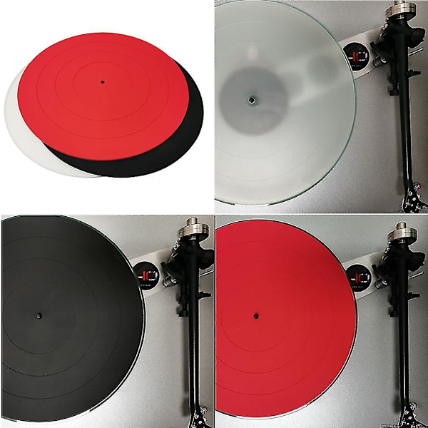 Platespiller Matte Svart Gummi Silikon Design For Universal Til Alle LP Vinyl Platespillere[HK] Red
