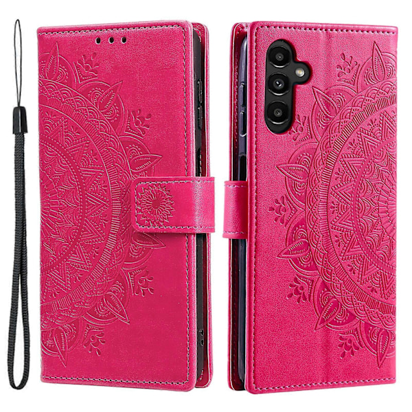 För Samsung Galaxy S25 Plus Skal Präglat Totem PU Läder Plånbok Ställ Telefonskydd [HK] Rose