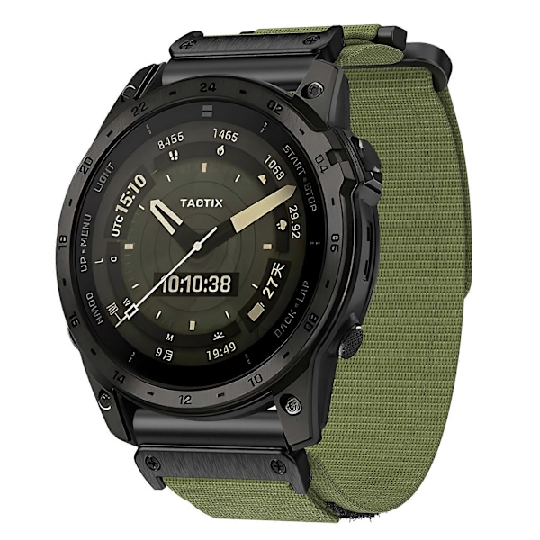 For Garmin Tactix 7 Pro/ Fenix 7X/ 6X Pro/ 5X Plus Klokkereim 26mm Nylon Armbånd[HK] Army Green