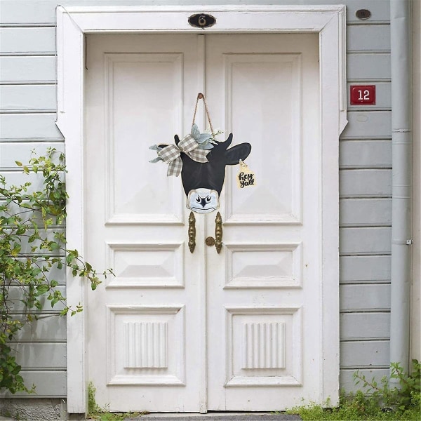 Kohoved dørkrans Velkommen hoveddørhængerskilt Koprint dørskilt til bondehusvæg Home Ho([HK])